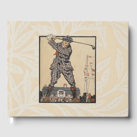 Vintage Edward Penfield Golf Illustration Art ゲストブック (正面)