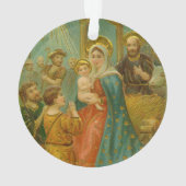 Vintage Edwardian Era Nativity Christmas Card オーナメント (裏面)
