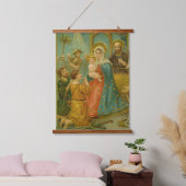 Vintage Edwardian Era Nativity Christmas Card 吊り下げ型タペストリー (寝室)