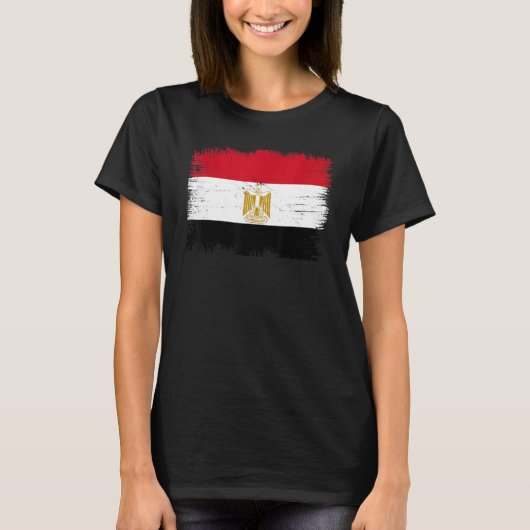 Vintage Egypt Flag Egyptian Independence Day Tシャツ (正面)