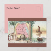 Vintage Egypt Map ポストカード (正面/裏面)