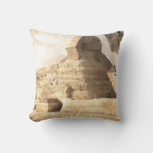 Vintage Egyptian Sphinx Collage Art – Retro Travel クッション (正面)