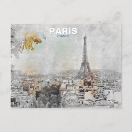 Vintage Eiffel Tower Travel Postcard – Retro Paris ポストカード