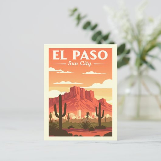 Vintage El Paso Texas ポストカード (スタンド正面)