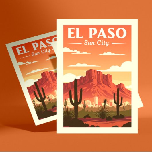 Vintage El Paso Texas ポストカード