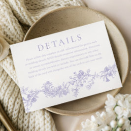 Vintage Elegance: Lilac Floral Wedding Details エンクロージャーカード