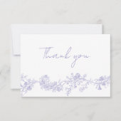 Vintage Elegance: Lilac Wedding Thank You Card サンキューカード (正面)