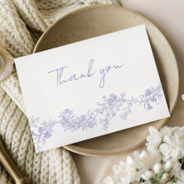 Vintage Elegance: Lilac Wedding Thank You Card サンキューカード