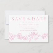 Vintage Elegance: Pink Floral Wedding セーブザデート (正面)