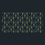Vintage elegant Art Deco style seamless pattern wi ポスター<br><div class="desc">Vintage elegant Art Deco style seamless pattern with fan shape golden motifs on dark blue background. Geometric abstract texture pattern.</div>