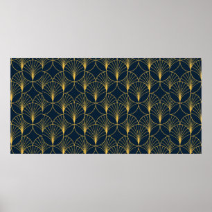Vintage elegant Art Deco style seamless pattern wi ポスター