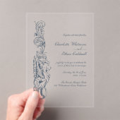 Vintage Elegant Border Wedding Acrylic Invitation アクリル招待状 (インサイチュ (ポータブル))