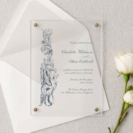 Vintage Elegant Border Wedding Acrylic Invitation アクリル招待状