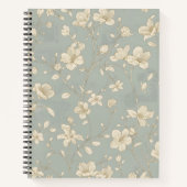 Vintage Elegant Botanical Line Art  ノートブック (正面)