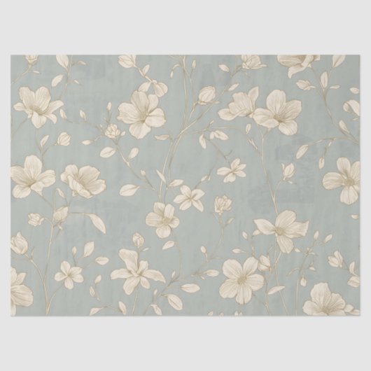 Vintage Elegant Botanical Line Art 薄葉紙 (正面)