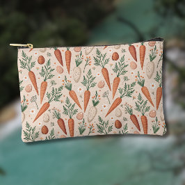 Vintage Elegant Carrots with Blossoms and Tiny Egg アクセサリーポーチ