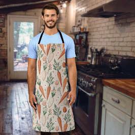 Vintage Elegant Carrots with Blossoms and Tiny Egg エプロン