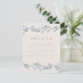 Vintage Elegant Classic Floral Wedding Details エンクロージャーカード (スタンド正面)