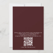 Vintage Elegant Emerald Peacock QR Code Wedding 招待状 (裏面)