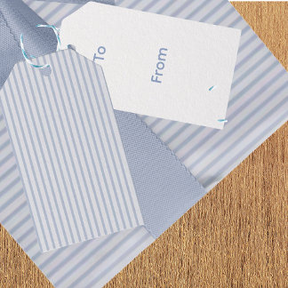 Vintage Elegant Faded Blue Stripe All Occasion  ギフトタグ