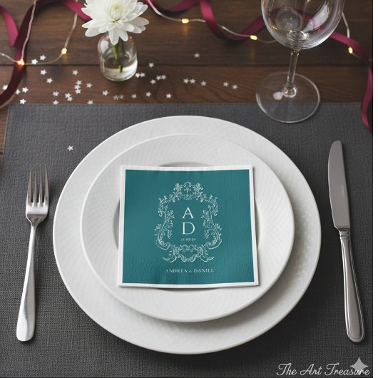 Vintage Elegant Floral スタンダードカクテルナプキン