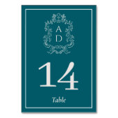 Vintage Elegant Floral Morden Wedding テーブルナンバー (裏面)