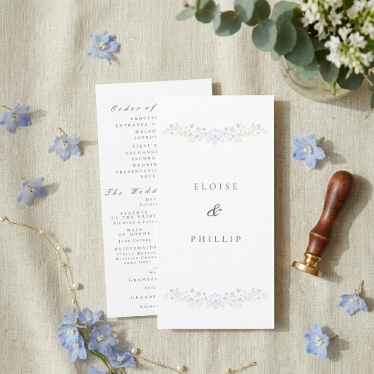Vintage Elegant  Floral Regency Wedding Program