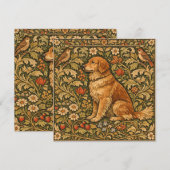 Vintage elegant Golden Retriever boho painting (正面/裏面)