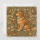 Vintage elegant Golden Retriever boho painting (裏面)