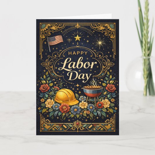 Vintage Elegant Labor Day  カード (正面)