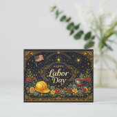 Vintage Elegant Labor Day  シーズンポストカード (スタンド正面)