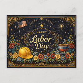 Vintage Elegant Labor Day  シーズンポストカード