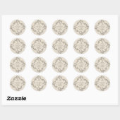Vintage Elegant Minimalist Wedding Sticker ラウンドシール (シート)