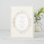 Vintage Elegant Neutral Wedding 招待状 (スタンド正面)