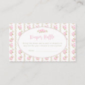 Vintage Elegant Pink Floral Diaper Raffle エンクロージャーカード (正面)