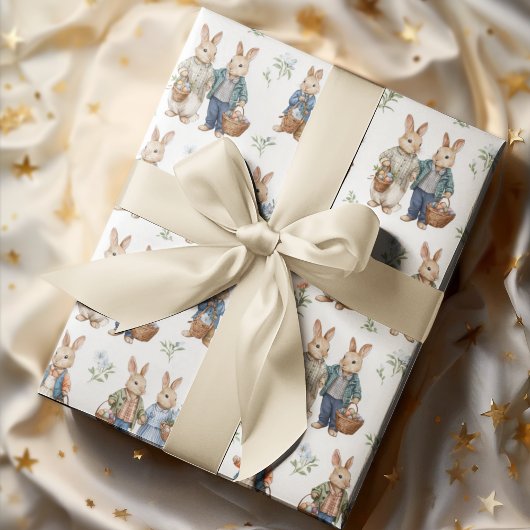 Vintage Elegant Rabbits | Easter Wrapping Paper ラッピングペーパー
