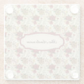 Vintage Elegant Red & Gold Poinsettia Floral ガラスコースター (裏面)