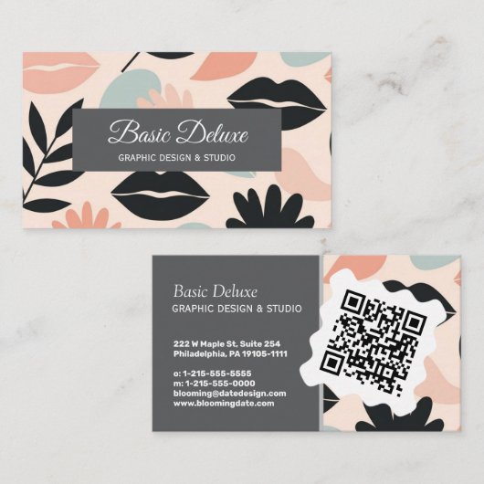 Vintage Elegant Retro – Modern  Business Card 名刺 (正面/裏面)