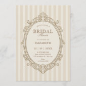 Vintage elegant soft beige bridal shower 招待状 (正面)