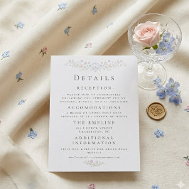 Vintage Elegant Soft Floral Regency Wedding Detail エンクロージャーカード