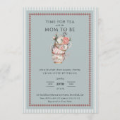 Vintage Elegant Tea Party Baby Shower Invitation 招待状 (正面)