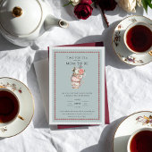 Vintage Elegant Tea Party Baby Shower Invitation 招待状