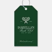 Vintage Elegant Tennis Country Club Bachelorette ギフトタグ (裏面)