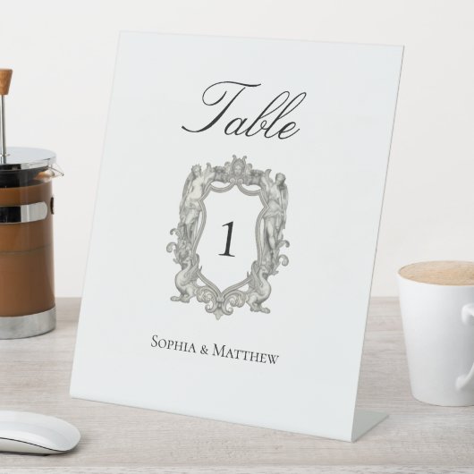 Vintage Elegant Wedding Table Number  台座サイン (インサイチュ)