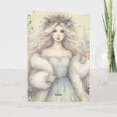 Vintage Elegant Winter Princess Fairytale  カード (裏面)
