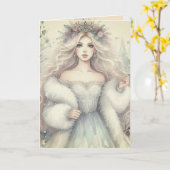 Vintage Elegant Winter Princess Fairytale  カード (黄色い花)