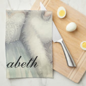 Vintage Elegant Winter Princess Fairytale  キッチンタオル (四つ折り)