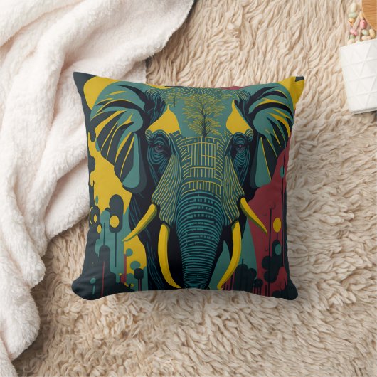 vintage elephant 4 クッション (ブランケット)