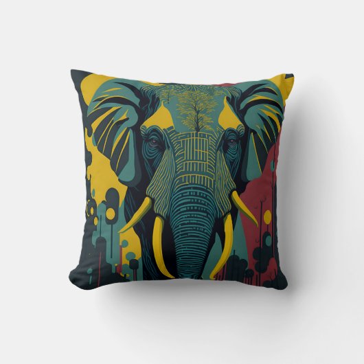 vintage elephant 4 クッション (正面)