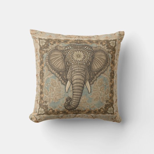 Vintage, Elephant, Classic Ornament クッション (正面)